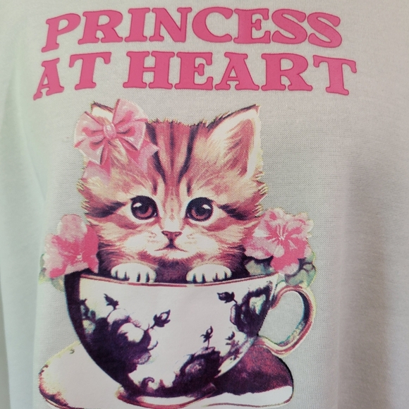 White 'Princess at Heart' Cat Sweatshirt - Picture 2 of 7